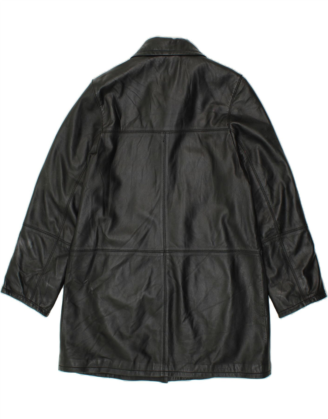 CONBIPEL Womens Leather Coat IT 44 Medium Black Leather Vintage Conbipel and Second-Hand Conbipel from Messina Hembry 