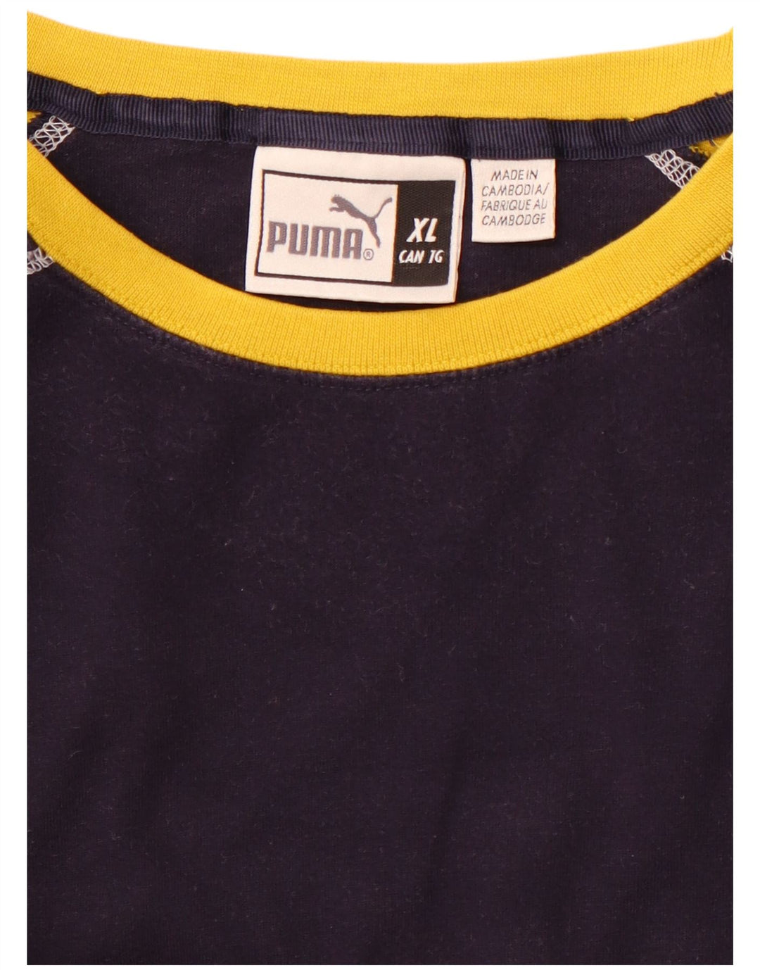 Мужская футболка PUMA с длинным рукавом XL, темно-синяя, с цветными блоками, спортивная