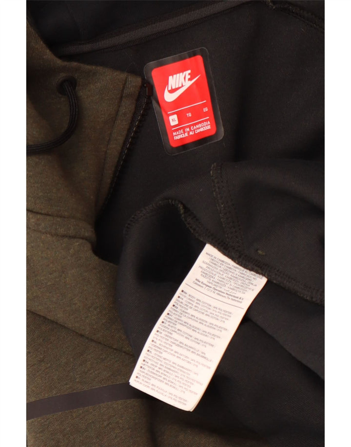 Мужской свитер с капюшоном на молнии Nike XL, цвет хаки, хлопок