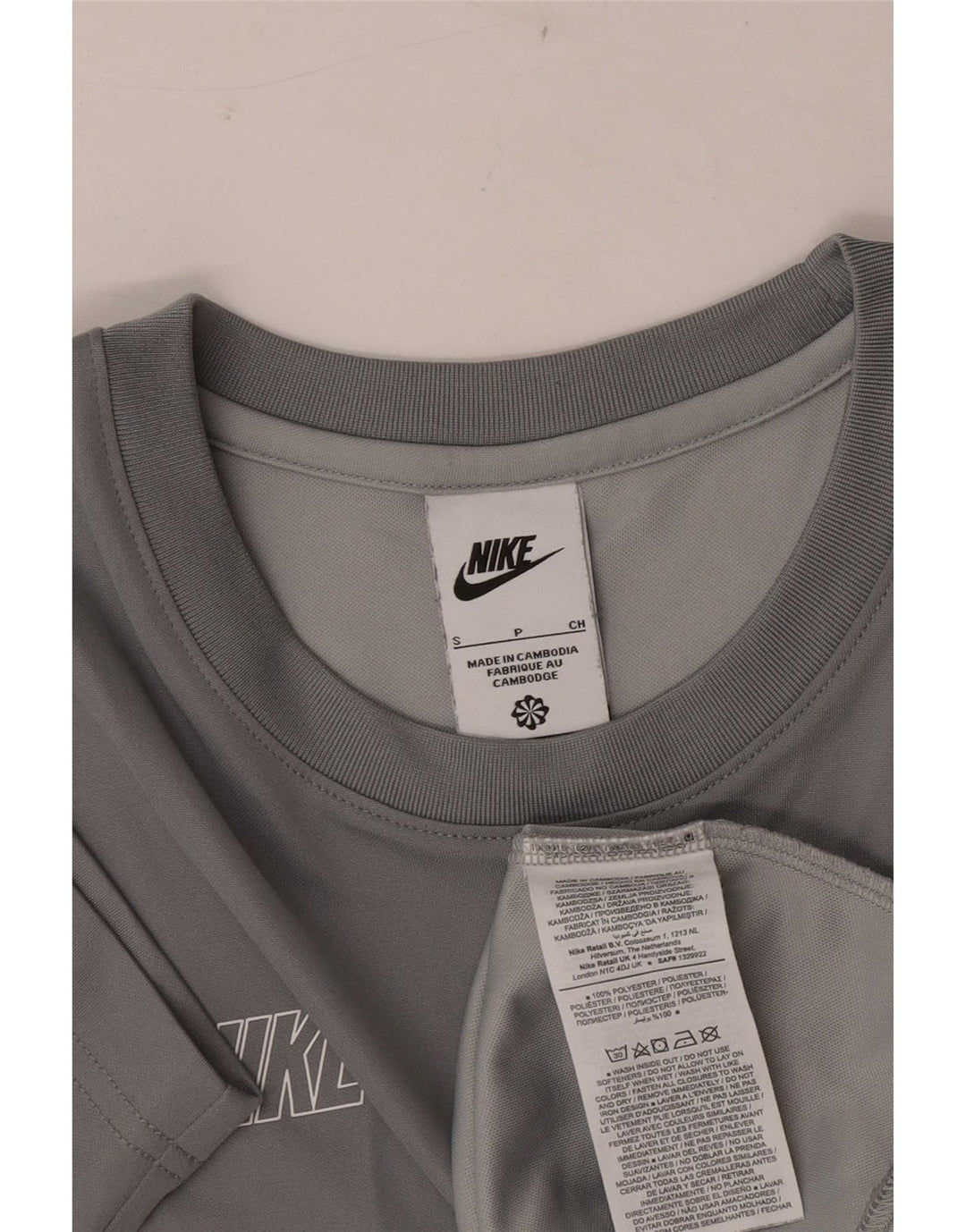 Мужская футболка Nike с графическим рисунком, маленький серый полиэстер с цветными блоками