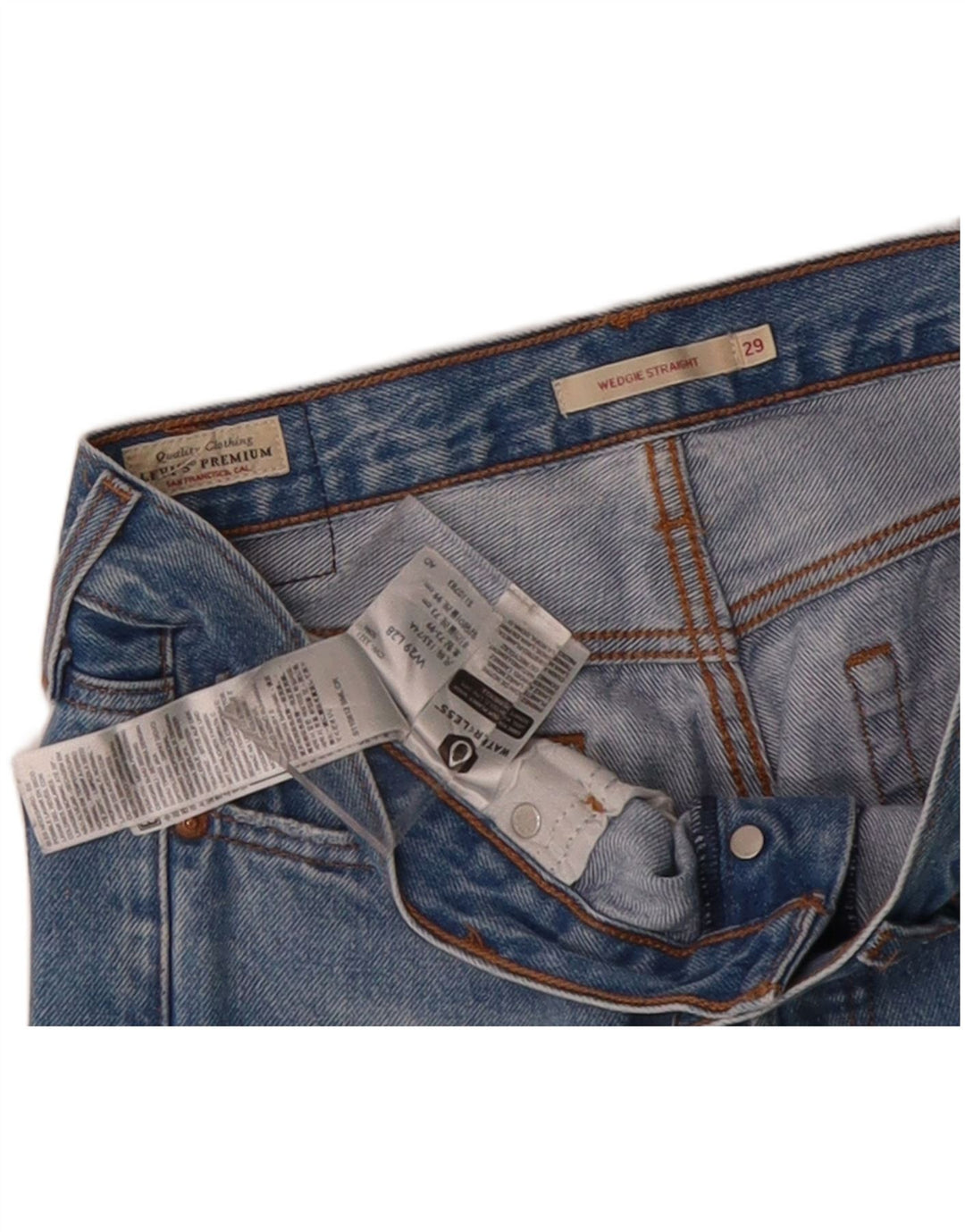 LEVI'S Mens Wedgie Straight Jeans W29 L28 Blue Cotton