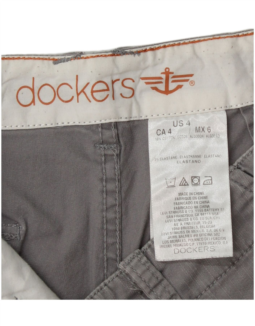 Женские шорты чинос DOCKERS US 4 Small W28 Серый хлопок