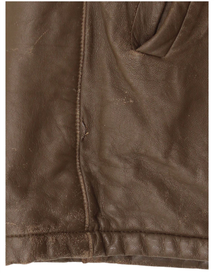 Винтажная мужская кожаная куртка IT 52 XL Коричневая кожаная