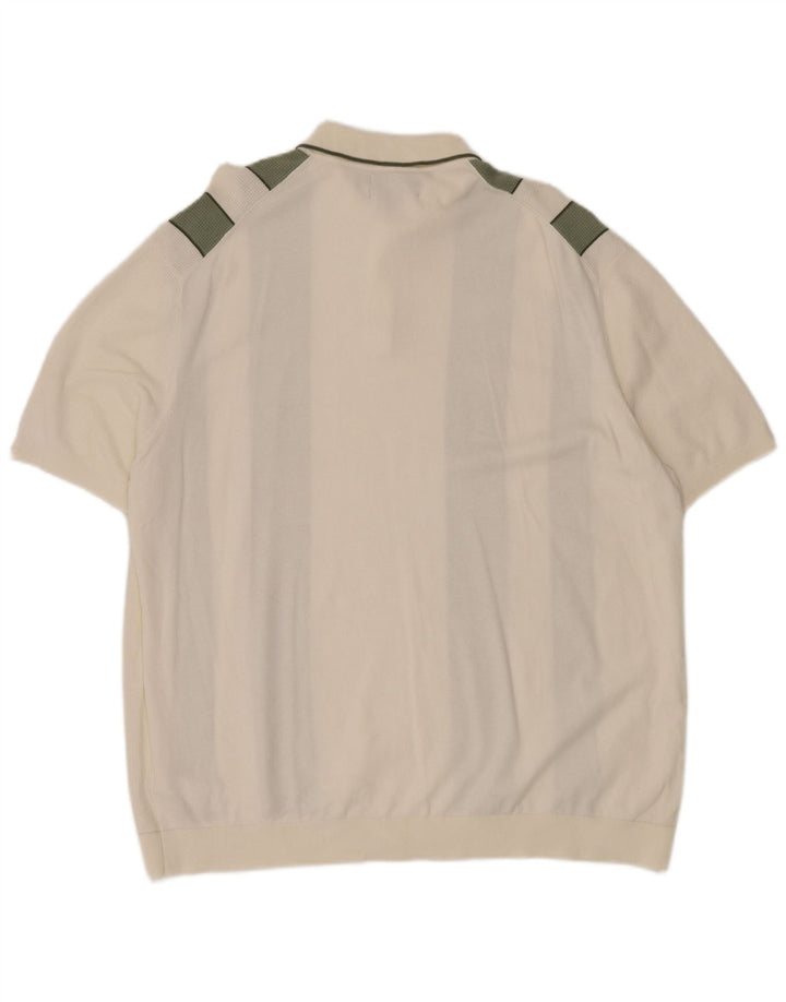 Мужская рубашка-поло MARKS & SPENCER 3XL, белый хлопок, цветные блоки