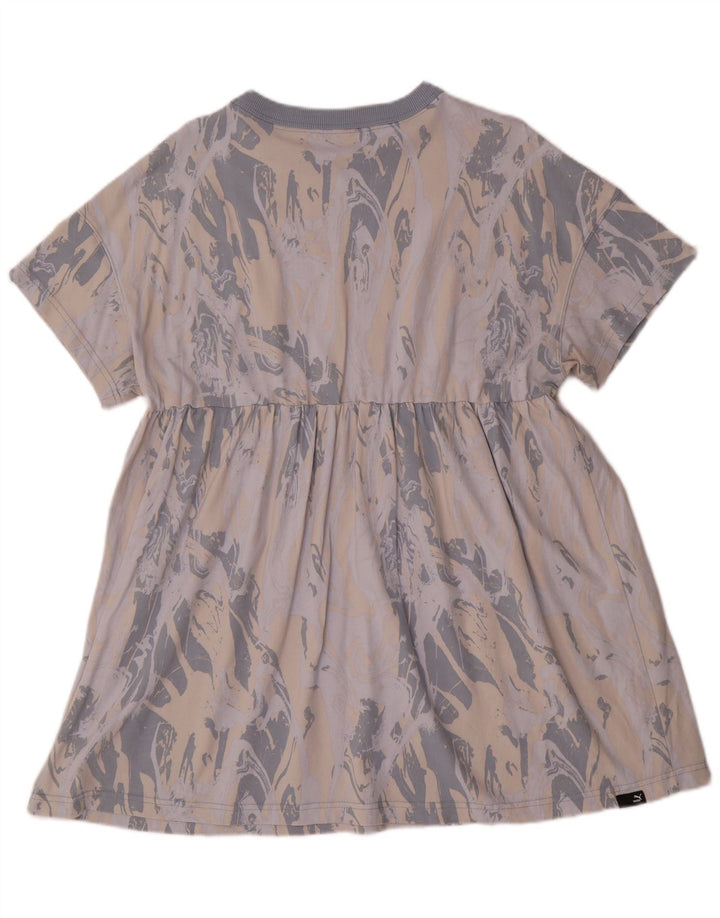 Женское платье трапециевидного силуэта с абстрактным узором PUMA UK 16, большой серый цвет с цветными блоками