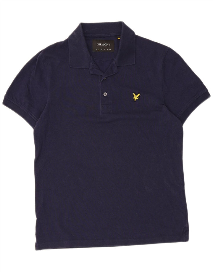 Мужская рубашка-поло Lyle & Scott, маленькая, темно-синяя, хлопковая
