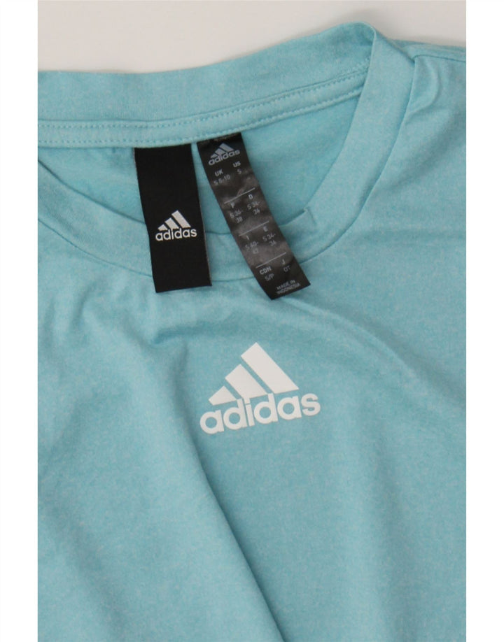 ADIDAS Womens Graphic Vest Top UK 8/10 Small Blue Polyester Vintage Adidas and Second-Hand Adidas from Messina Hembry 