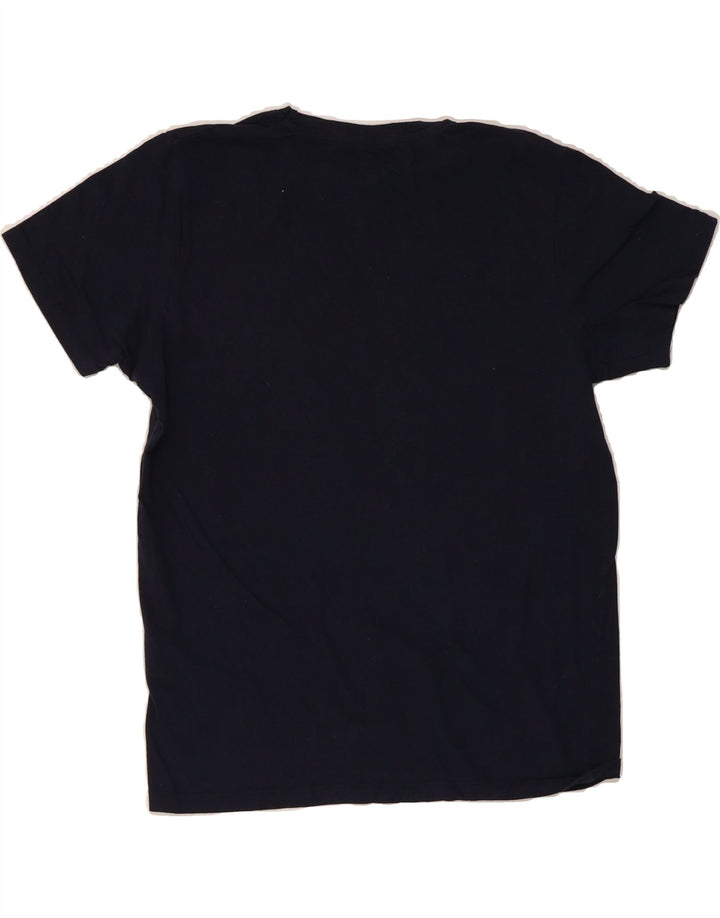 JACK & JONES Mens Graphic T-Shirt Top Medium Navy Blue Cotton Vintage Jack & Jones and Second-Hand Jack & Jones from Messina Hembry 