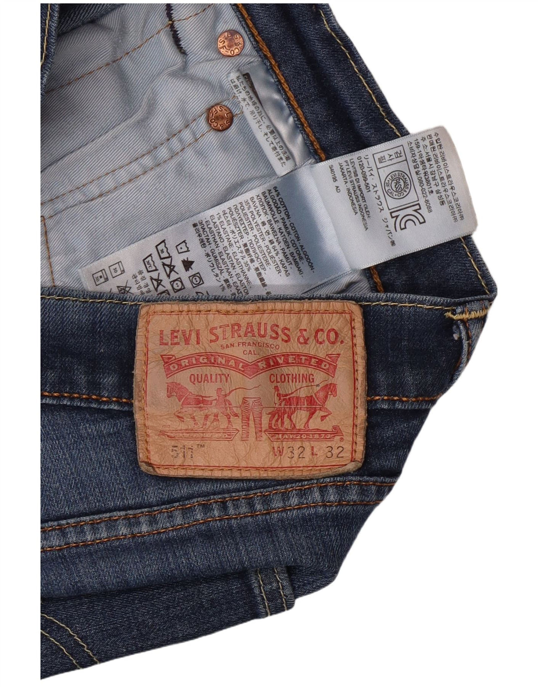Мужские джинсы LEVI'S 511 Slim W32 L32 Синие, хлопок