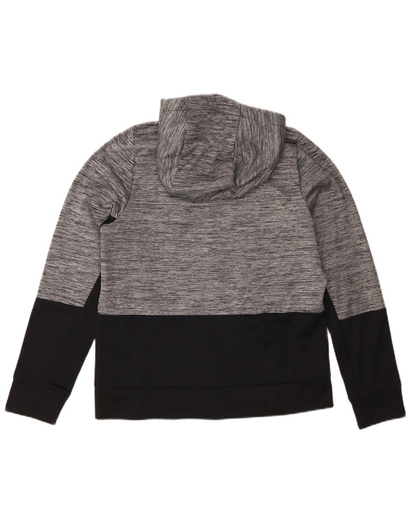 Свитер с капюшоном и молнией Nike Dri Fit для мальчиков 13–14 лет, XL, серый с цветными блоками