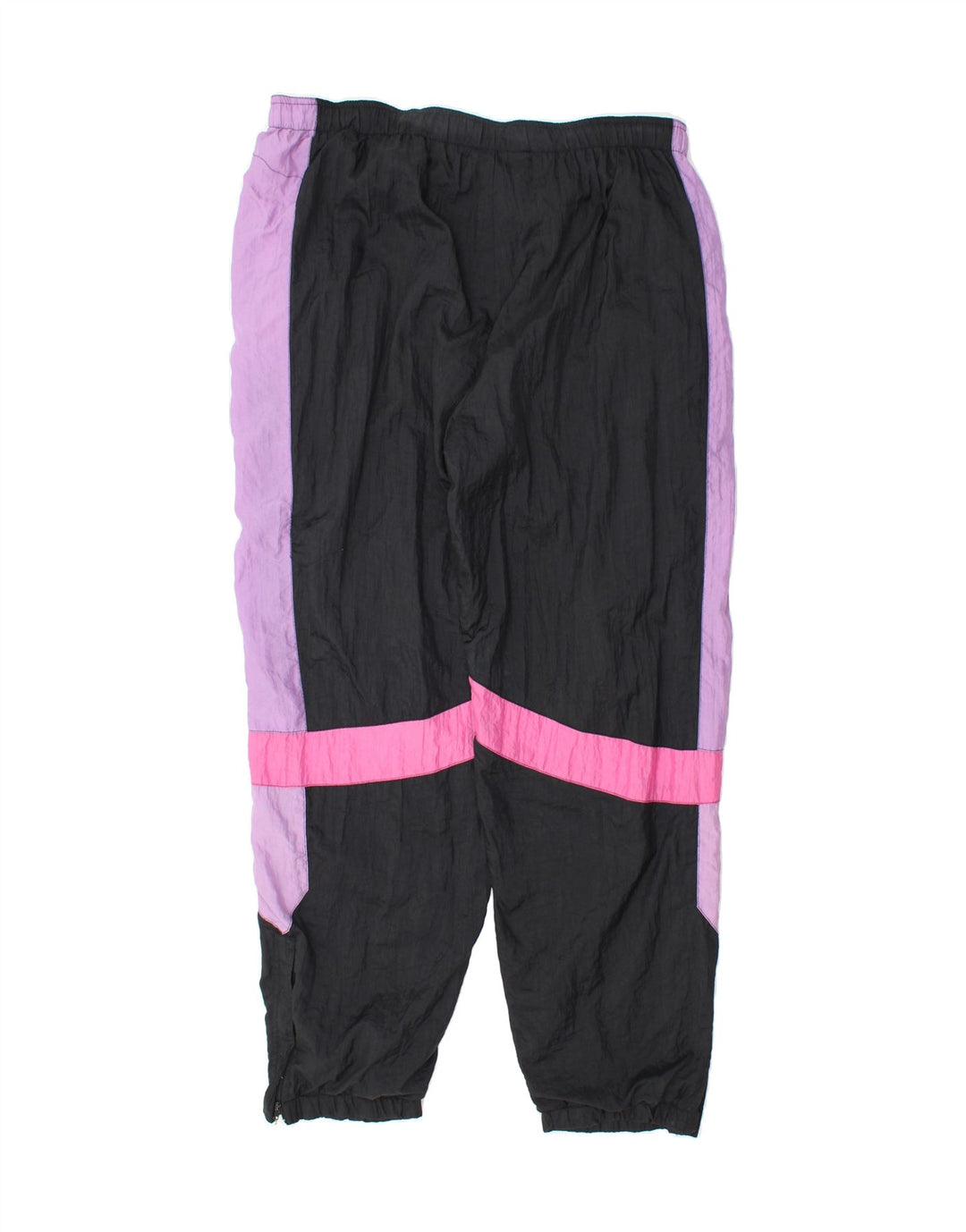 VINTAGE Mens Tracksuit Trousers Joggers Large  Black Colourblock Polyamide Vintage Vintage and Second-Hand Vintage from Messina Hembry 