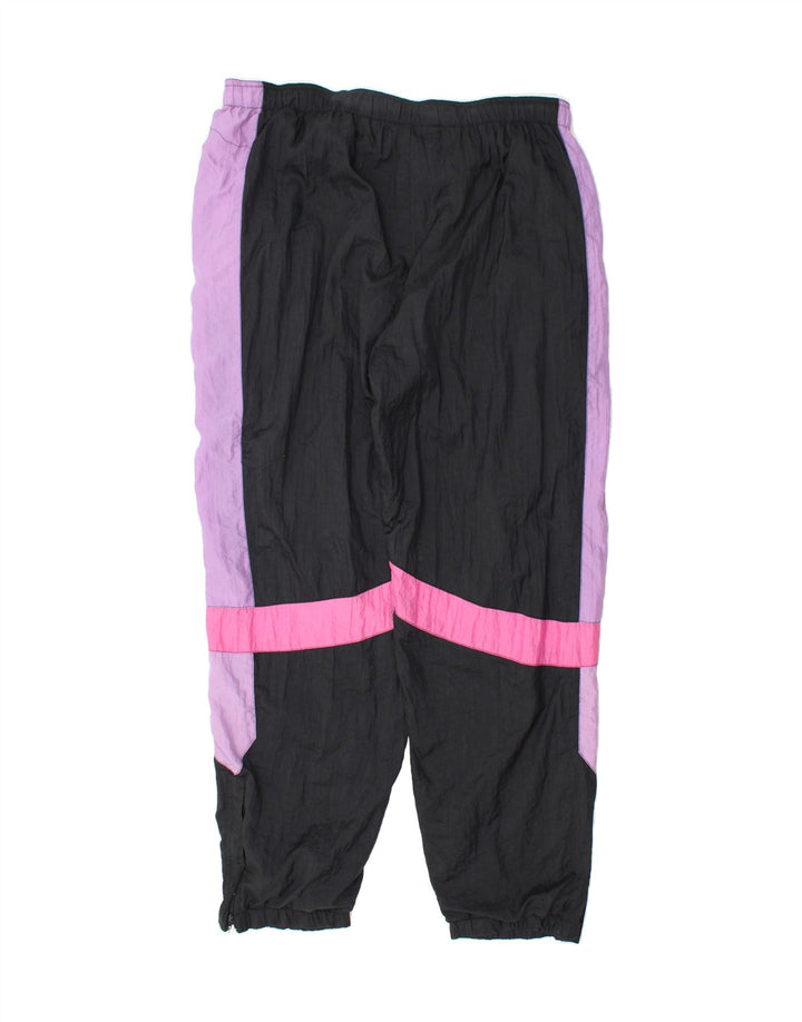 VINTAGE Mens Tracksuit Trousers Joggers Large  Black Colourblock Polyamide Vintage Vintage and Second-Hand Vintage from Messina Hembry 