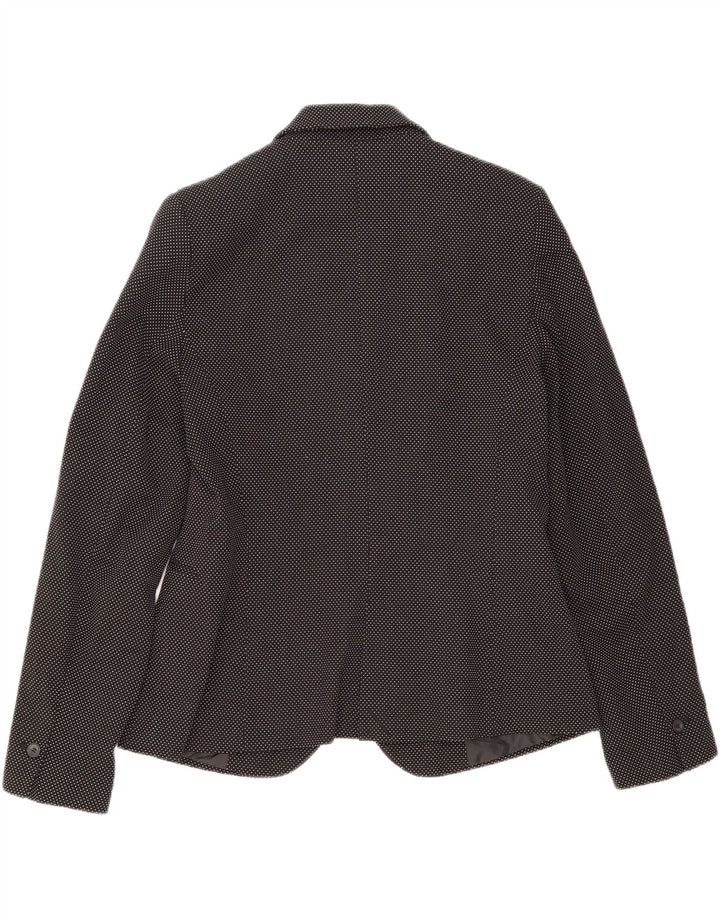 ZARA Womens 1 Button Blazer Jacket EU 40 Medium Black Flecked Polyester Vintage Zara and Second-Hand Zara from Messina Hembry 