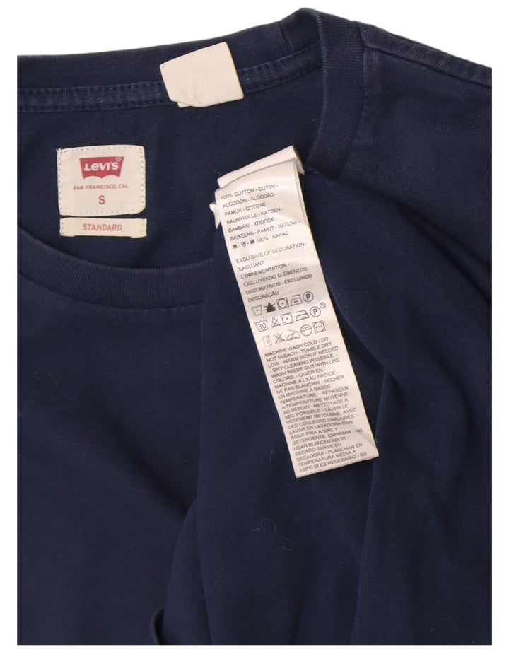 Мужской стандартный топ Levi's с длинным рукавом, маленький размер, темно-синий, хлопок
