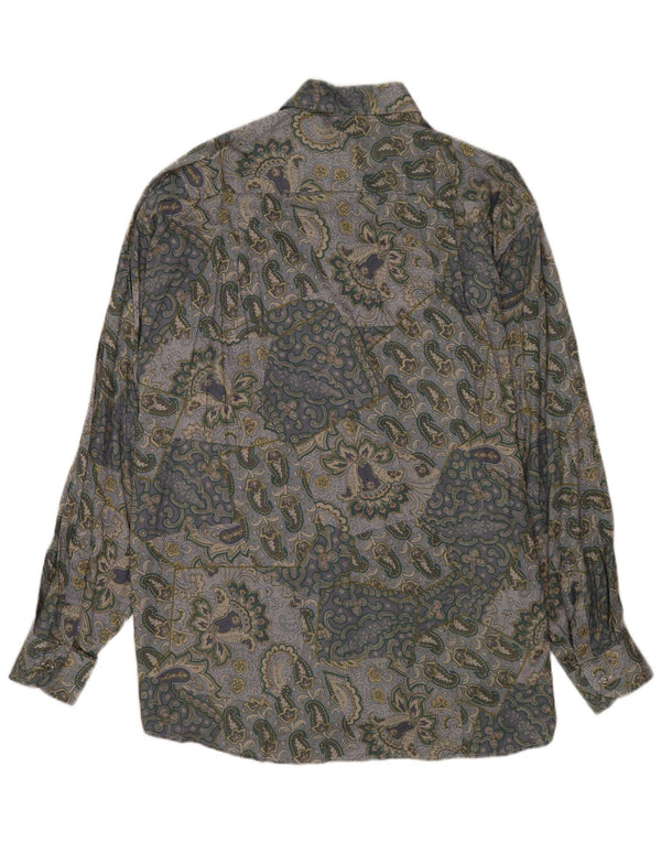 Мужская рубашка Gandolfi XL серая из вискозы с пейсли