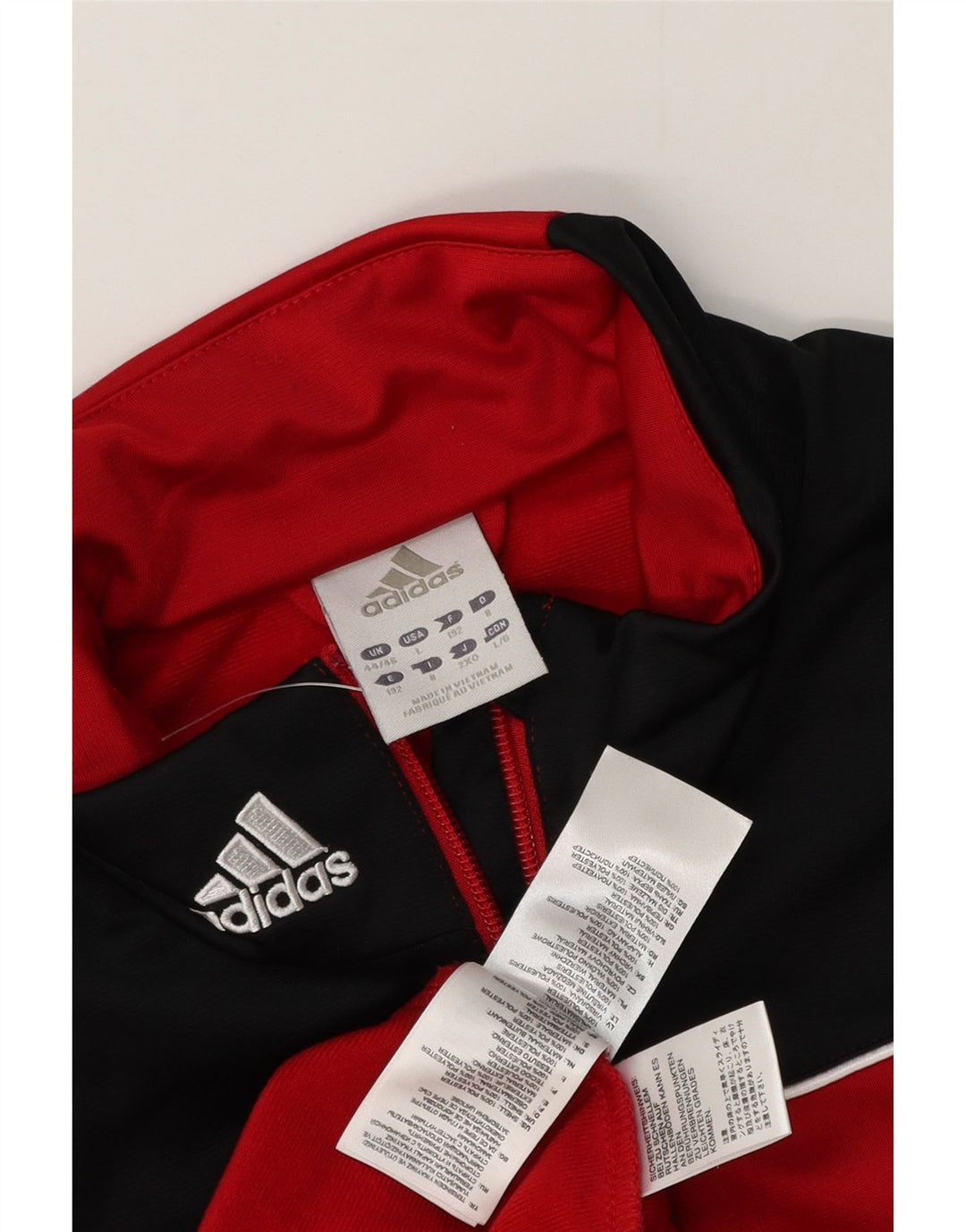 Мужская спортивная куртка Adidas UK 44/46, большой красный полиэстер с цветными блоками