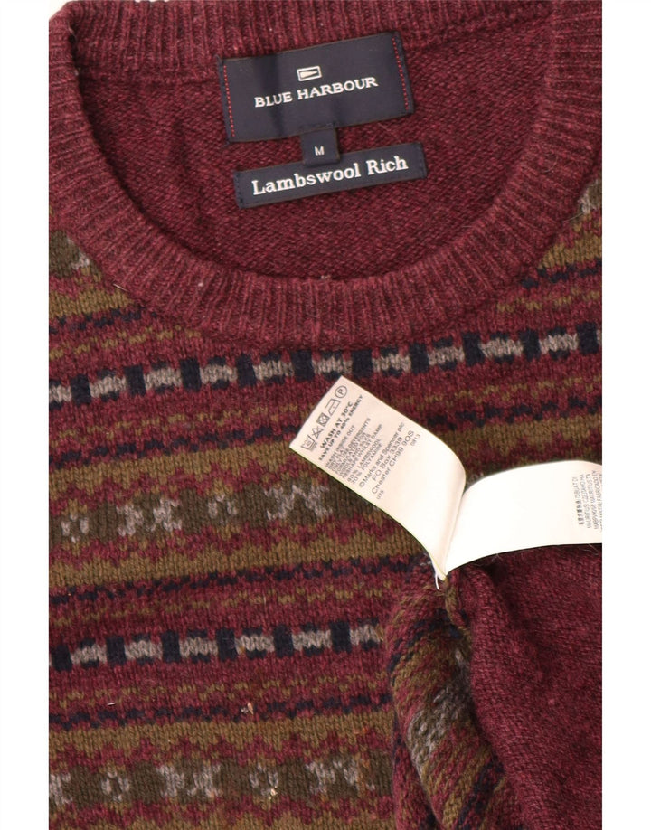 Мужской свитер с круглым вырезом Marks & Spencer Blue Harbour, средний бордовый