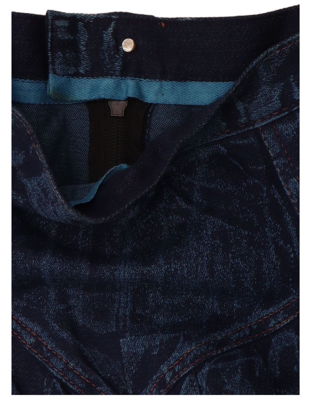 ВИНТАЖНАЯ женская джинсовая расклешенная юбка W28, средний синий