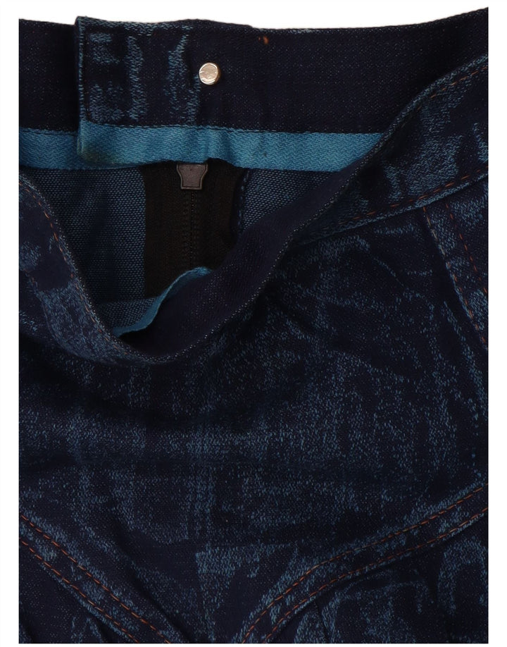 ВИНТАЖНАЯ женская джинсовая расклешенная юбка W28, средний синий