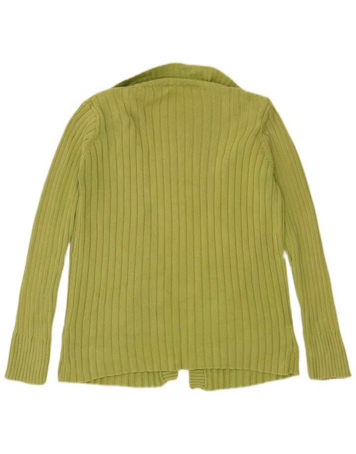 Женский открытый кардиган Zara UK 14, хлопковый средний зеленый цвет