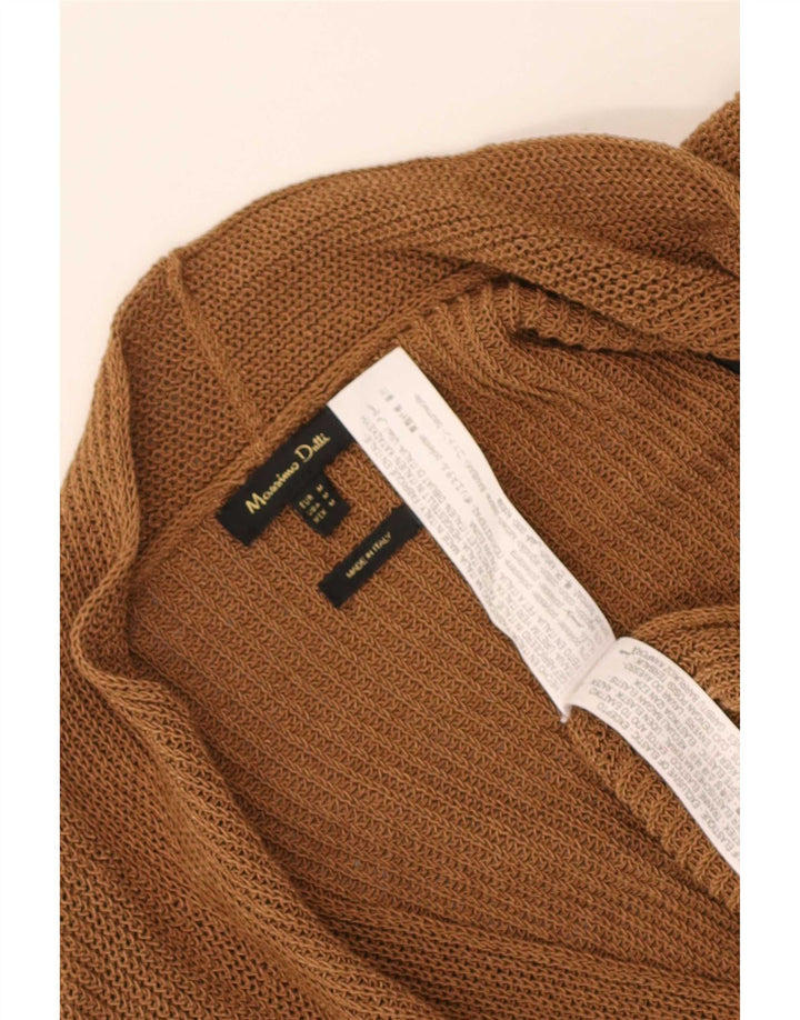 Женский удлиненный кардиган Massimo Dutti UK 14, средний коричневый полиэстер