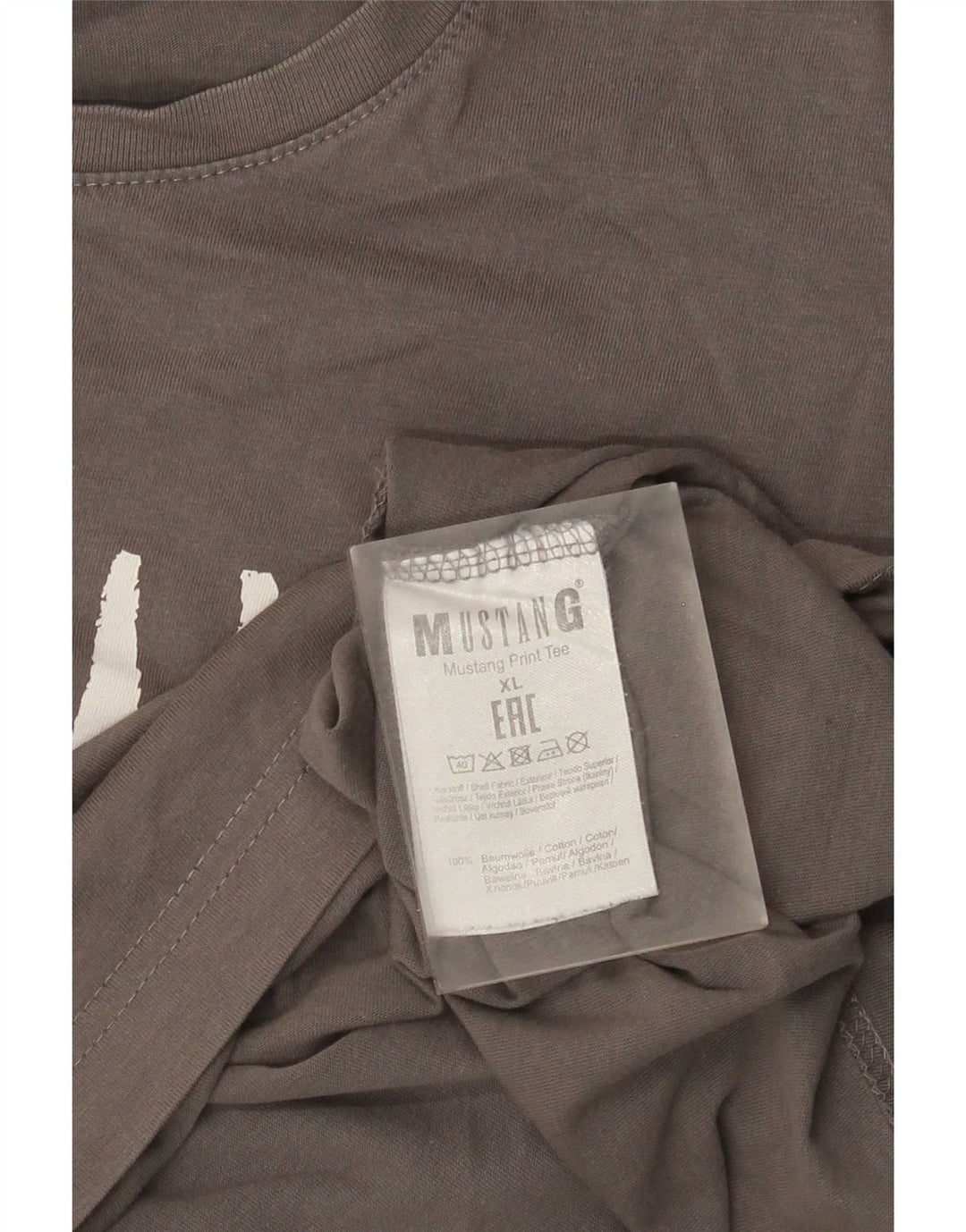Мужская футболка с рисунком Mustang Top XL, серый хлопок