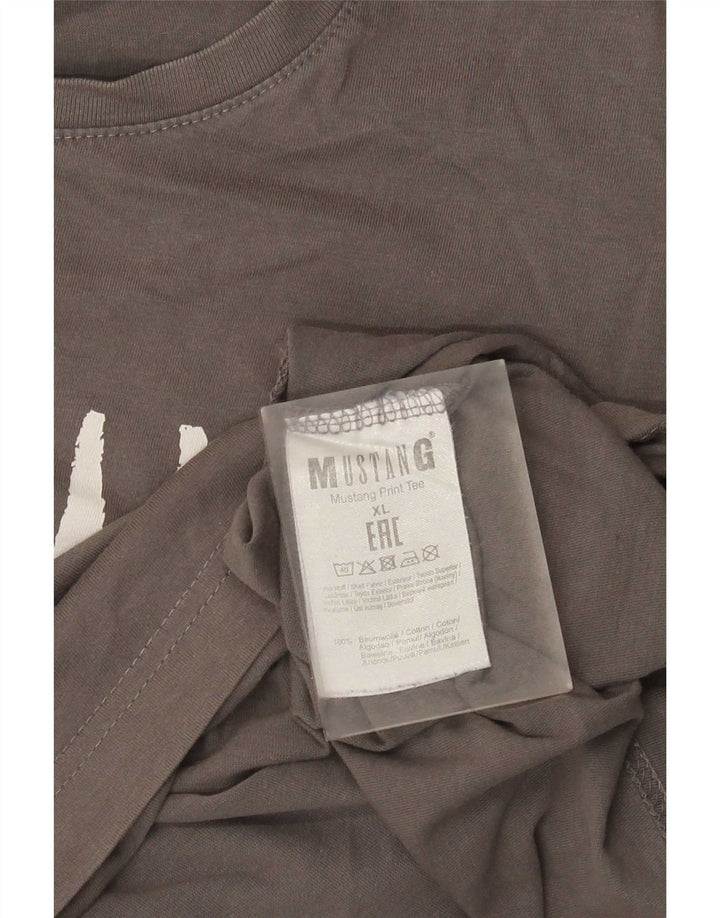 Мужская футболка с рисунком Mustang Top XL, серый хлопок