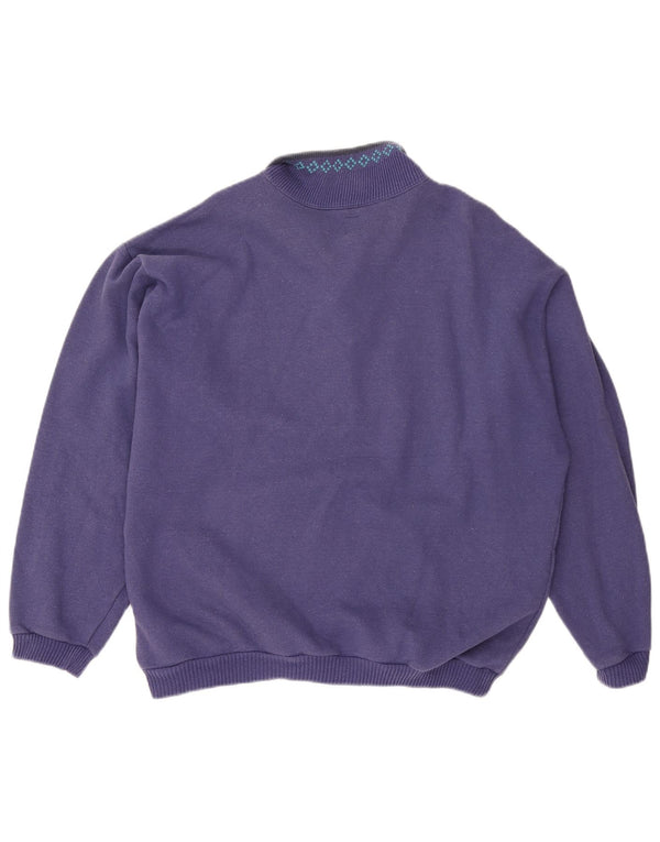 Мужской свитер с воротником-поло Meeting, хлопковый джемпер XL фиолетового цвета с геометрическим рисунком