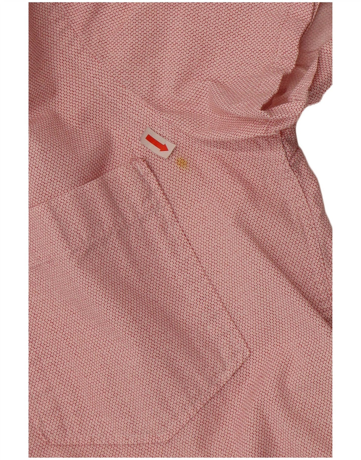 Tommy Hilfiger Мужская рубашка приталенного кроя с коротким рукавом, хлопковая ткань среднего красного цвета в крапинку