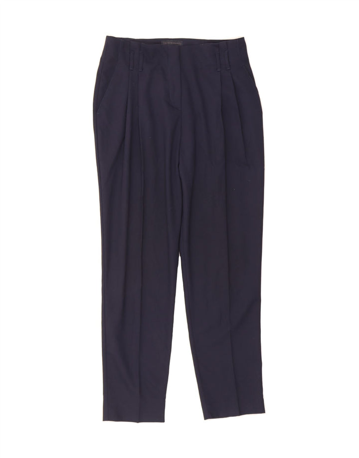 TRUSSARDI Womens Pegged Chino Trousers IT 44 Medium W30 L29 Navy Blue Vintage Trussardi and Second-Hand Trussardi from Messina Hembry 