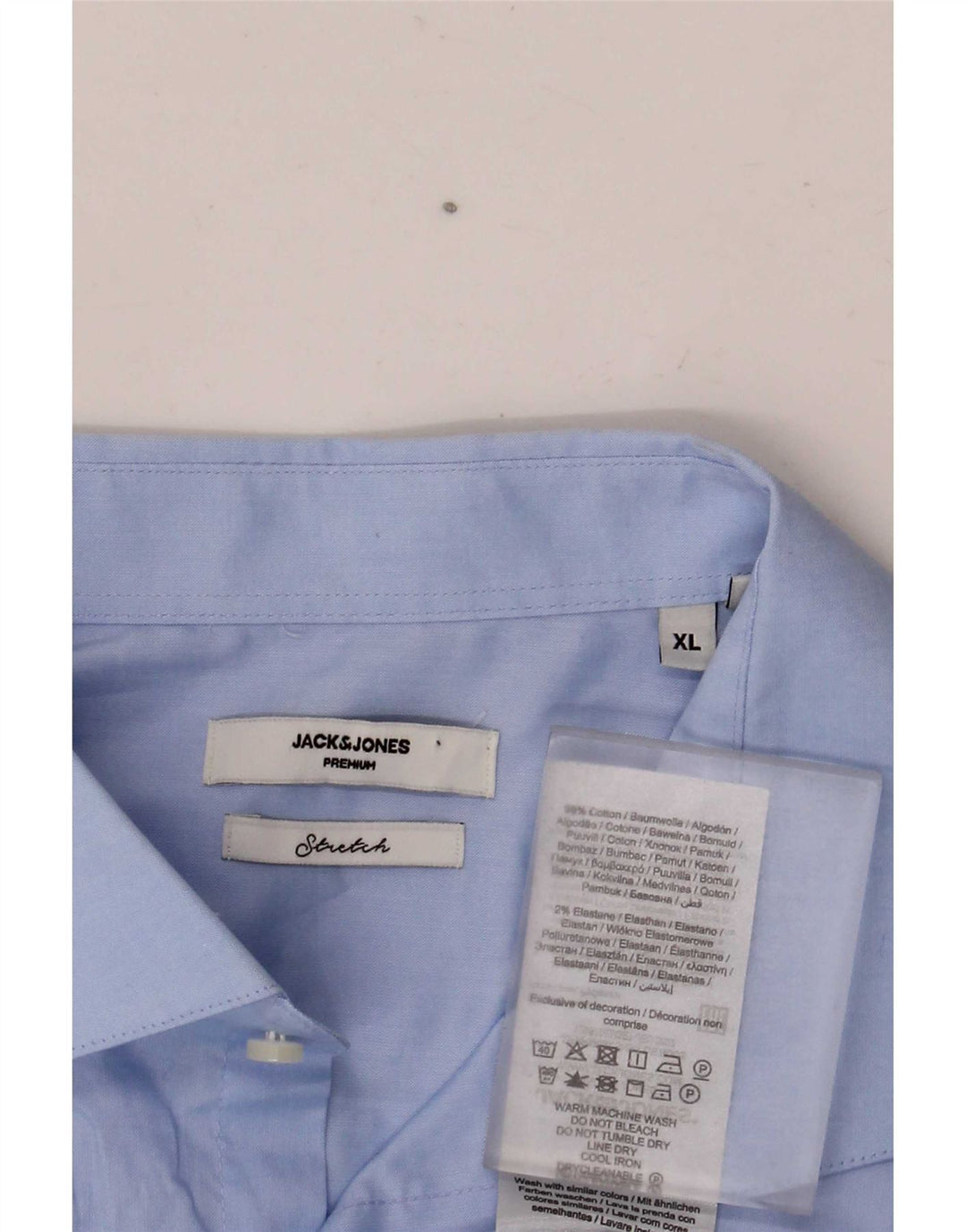 Мужская рубашка Jack & Jones XL, синяя, хлопок
