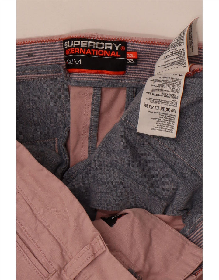 Мужские узкие брюки-чинос Superdry W33 L32, розовый хлопок