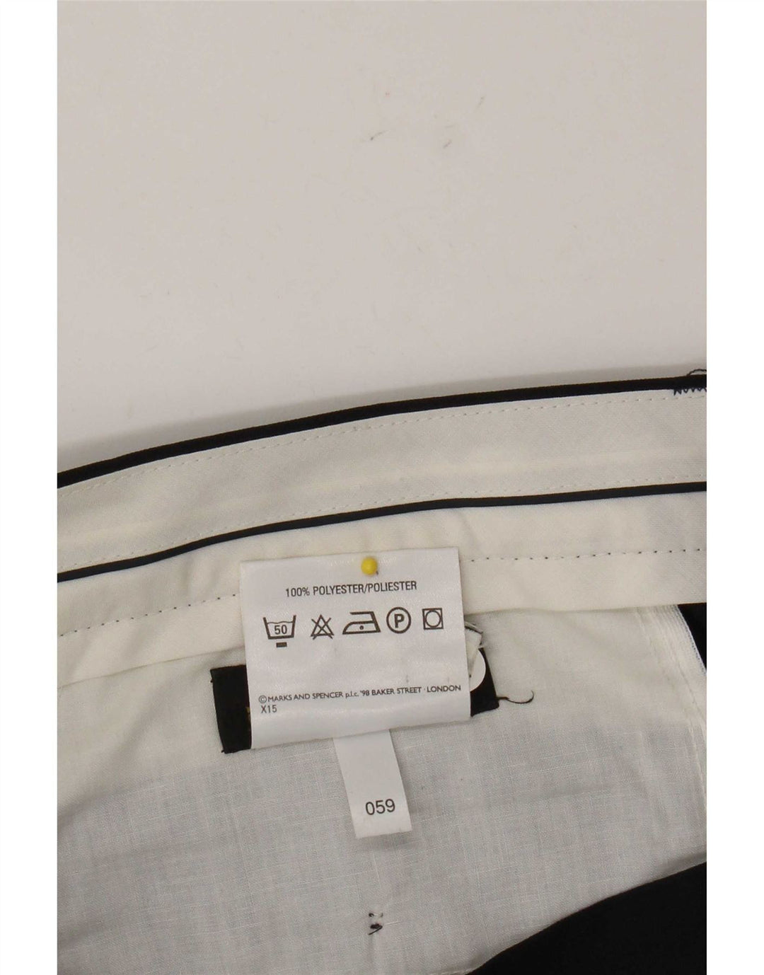 Мужские костюмные брюки Marks & Spencer W34 L26 темно-синие из полиэстера