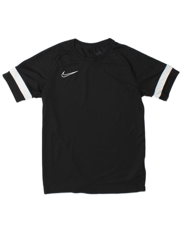 Футболка Nike Dri Fit для мальчиков, топ 13–14 лет XL, черный полиэстер с цветными блоками
