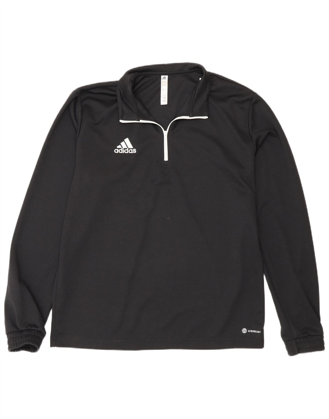 Мужской топ Adidas с воротником на молнии и длинным рукавом, большой черный полиэстер, спортивный