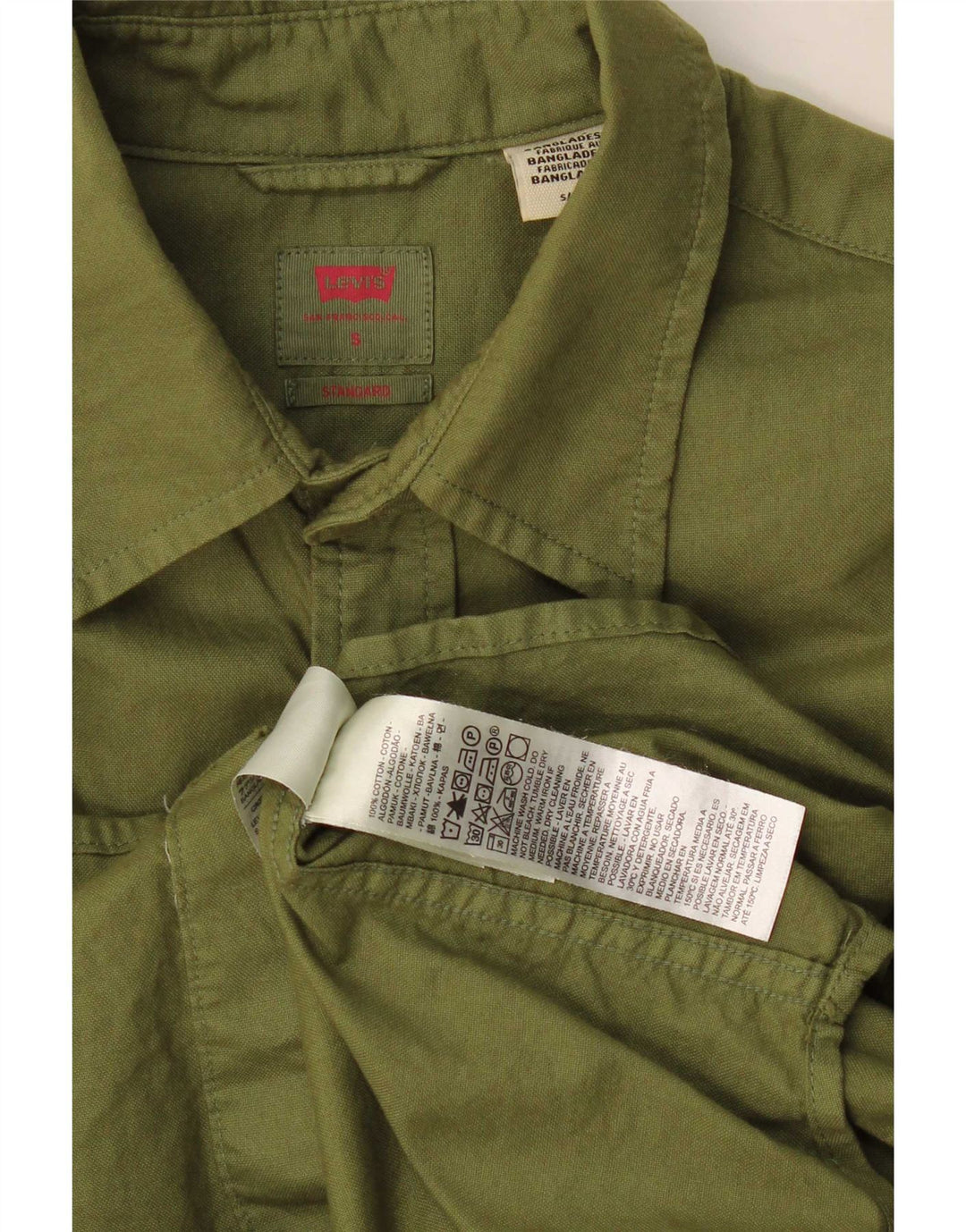 Мужская рубашка стандартного кроя Levi's, маленький размер, цвет хаки, хлопок