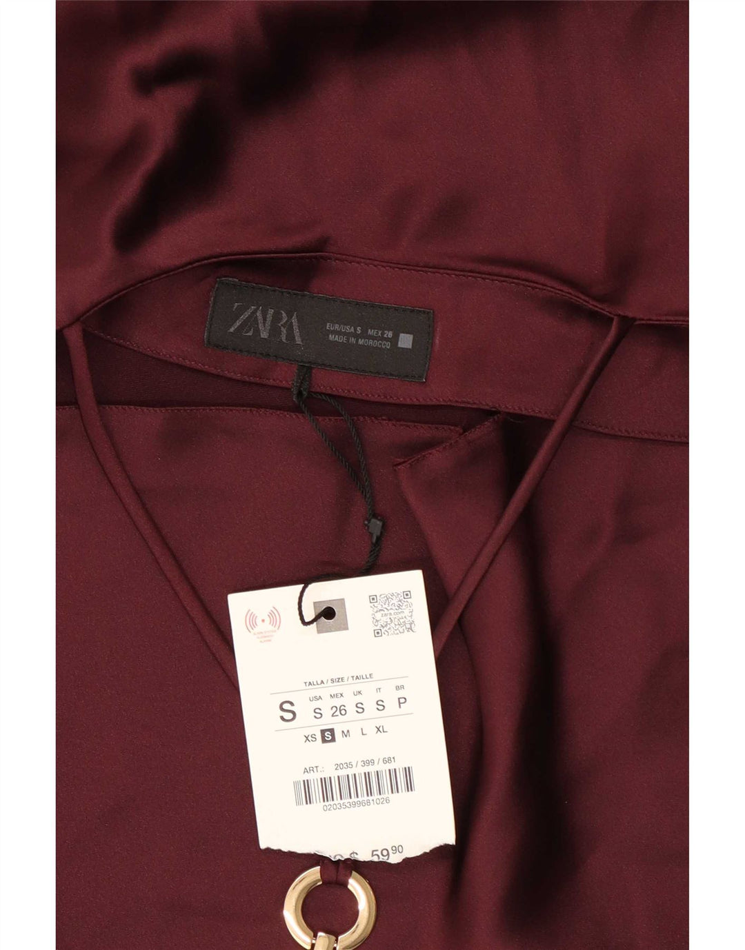 Женское платье с бретелькой Zara UK 10, маленькое бордовое полиэстер