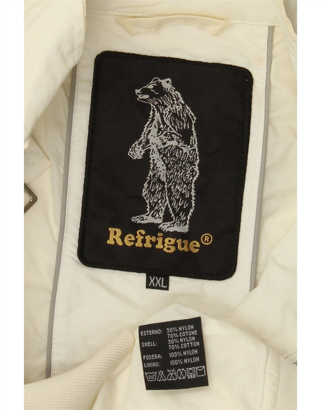 Мужской бомбер REFRIGUE UK 44 2XL Белый хлопок