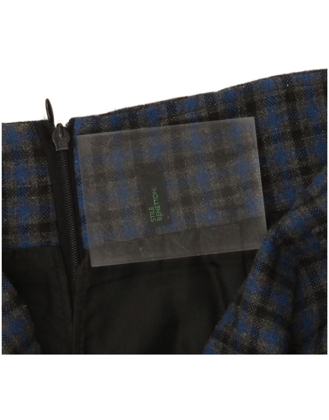 BENETTON Женская юбка-карандаш W28, средний синий в клетку