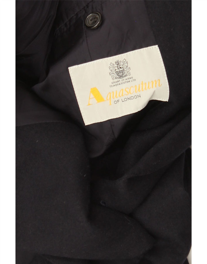 Мужской двубортный пиджак Aquascutum, Великобритания, 36, маленький, темно-синий