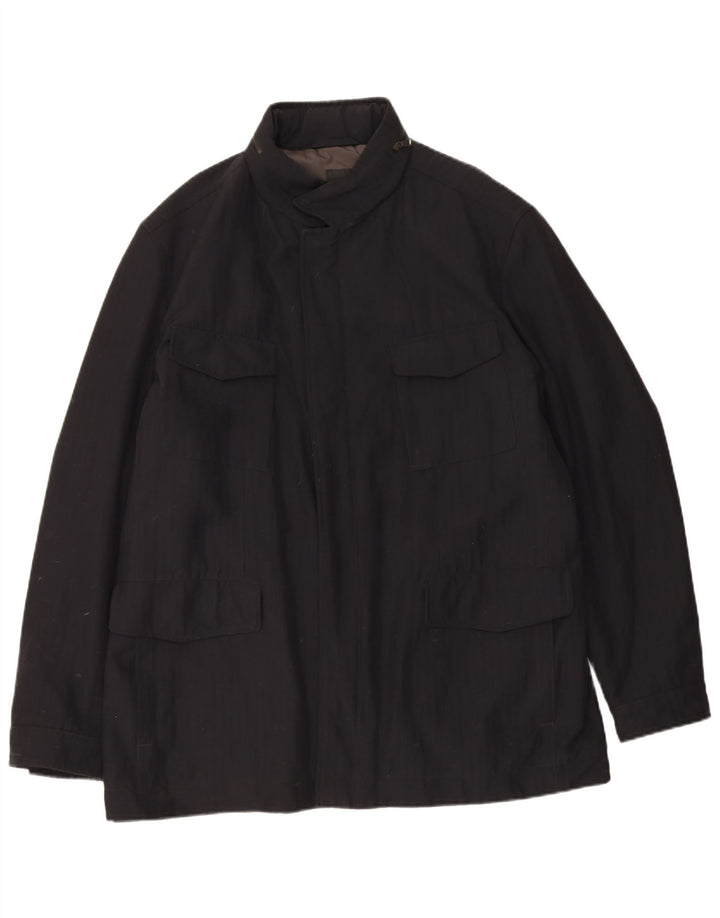 Мужская ветровка Hugo Boss IT 56 3XL Черная шерсть из натуральной шерсти