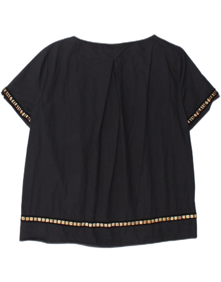 ALVIERO MARTINI Womens Blouse Top IT 50 XL Black Cotton Vintage ALVIERO MARTINI and Second-Hand ALVIERO MARTINI from Messina Hembry 