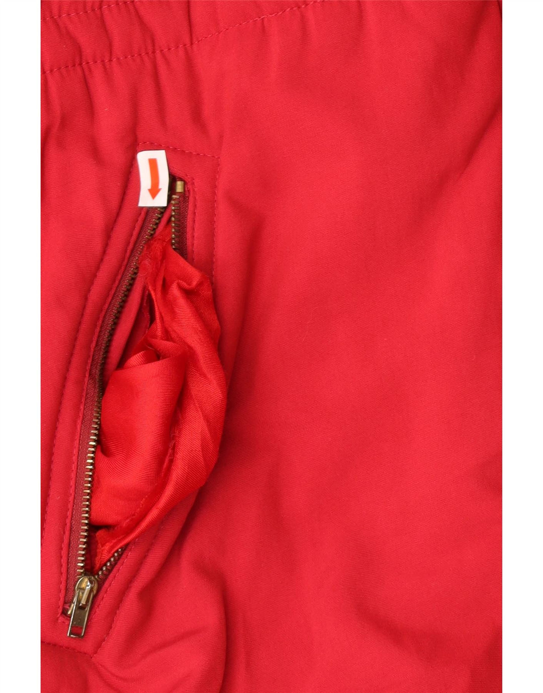 VINTAGE Womens Oversized Hooded Padded Coat UK 14 Medium Red Viscose Vintage Vintage and Second-Hand Vintage from Messina Hembry 