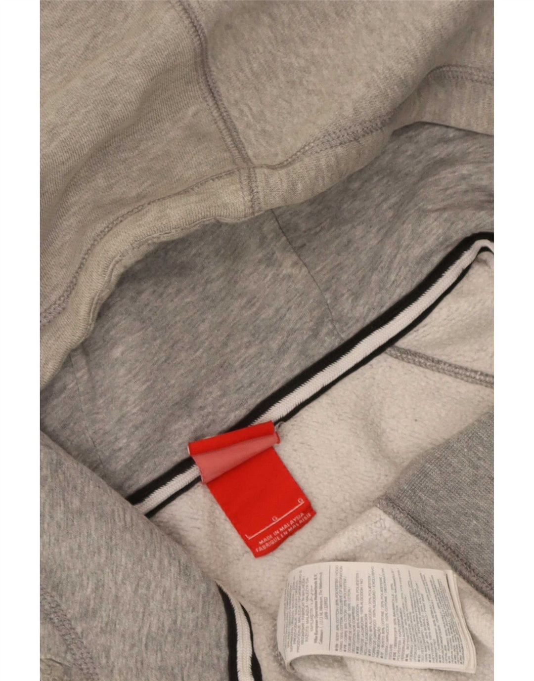 Мужской свитер с капюшоном и молнией с графическим рисунком Nike, большой серый хлопковый