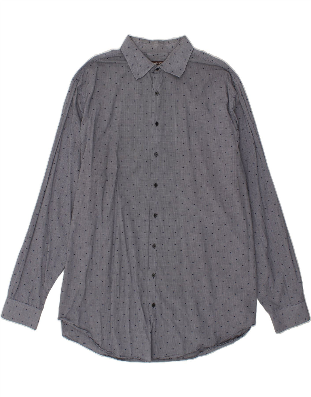 MICHAEL KORS Mens Tall Shirt 2XL Navy Blue Spotted Cotton Vintage Michael Kors and Second-Hand Michael Kors from Messina Hembry 