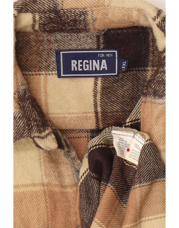 Мужская фланелевая рубашка Regina 2XL бежевая клетка акрил
