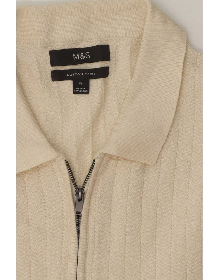 Мужская рубашка поло Marks & Spencer XL, белый хлопок