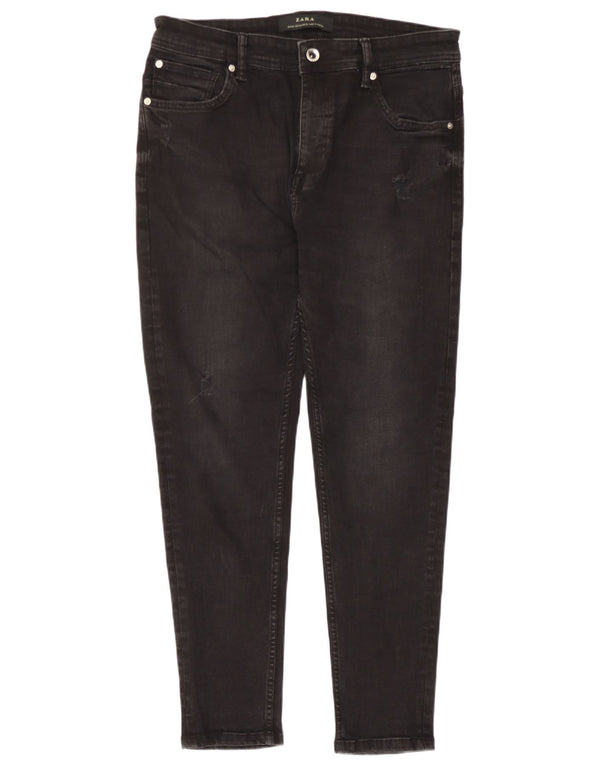 Мужские джинсы скинни Zara EU 44, большие W34 L26, черный хлопок