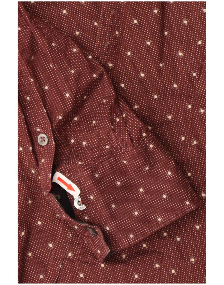 PAUL SMITH Мужская рубашка среднего размера в красную пятнистую клетку