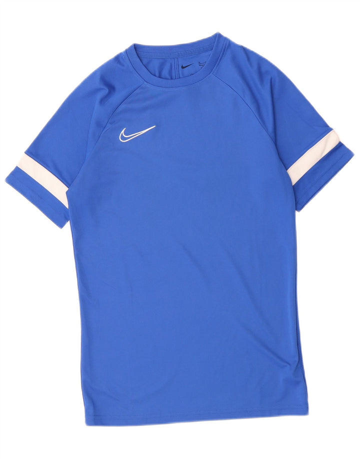 Мужская футболка NIKE Dri Fit, маленький синий полиэстер с цветными блоками